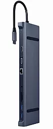 Мультипортовый USB Type-C хаб Cablexpert 10-in-1 hub gray (A-CM-COMBO10-01)