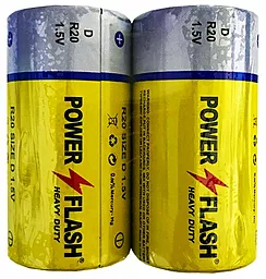 Батарейки PowerFlash D / R20 Heavy Duty 2шт - фото Батарейки PowerFlash D / R20 Heavy Duty 2шт