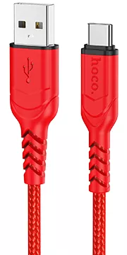 Кабель Hoco X59 Victory Charging USB-A - Type-C 15w 3a 1м cable Red - фото 1