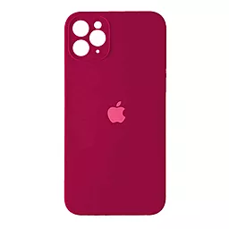 Чехол Silicone Case Full Camera Square для Apple iPhone 11 Pro Max Rose Red
