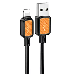 Кабель Hoco X108 Benefit USB-A - Lightning 12w 2.4a 1м cable Black - фото Кабель Hoco X108 Benefit USB-A - Lightning 12w 2.4a 1м cable Black