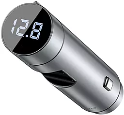 Автомобильное зарядное устройство с быстрой зарядкой Baseus Energy Column Car Wireless MP3 2xUSB-A (PPS Quick Charger) Silver (CCNLZ-C0S) - миниатюра 3
