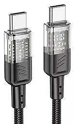 Кабель Hoco U129 Spirit transparent USB Type-C - Type-C 60w 3a 1.2м PD cable Black - фото Кабель Hoco U129 Spirit transparent USB Type-C - Type-C 60w 3a 1.2м PD cable Black