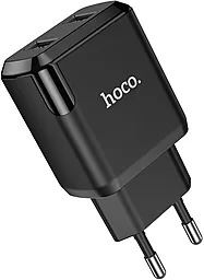 Сетевое зарядное устройство Hoco N7 Speedy 2USB + USB Type-C Cable Black - миниатюра 6