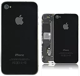 Задняя крышка корпуса Apple iPhone 4 со стеклом камеры Black - фото Задняя крышка корпуса Apple iPhone 4 со стеклом камеры Black