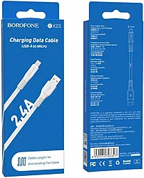 Кабель Borofone BX23 USB-A - micro USB 12w 2.4a 1м cable White - мініатюра 5 Кабель Borofone BX23 USB-A - micro USB 12w 2.4a 1м cable White - мініатюра 5