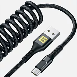 Кабель Luxe Cube Dynamic USB-A - micro USB 12w 2.4a 1.5м cable Black - фото Кабель Luxe Cube Dynamic USB-A - micro USB 12w 2.4a 1.5м cable Black