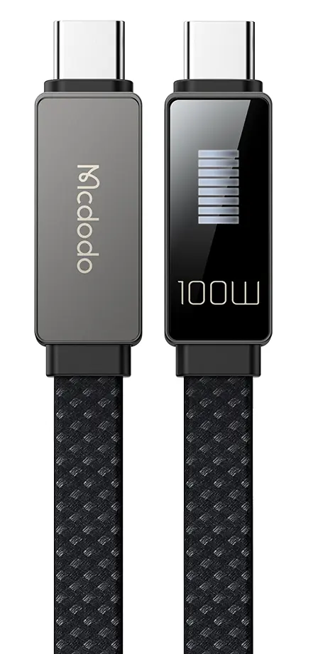 Кабель McDodo LED Display USB Type-C - Type-C 100w 5a 1.2м PD cable Black (CA-4470) - фото 2