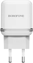 Сетевое зарядное устройство Borofone BA25A Outstanding 2.4a 2xUSB-A ports charger white - фото Сетевое зарядное устройство Borofone BA25A Outstanding 2.4a 2xUSB-A ports charger white