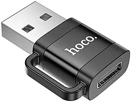 Адаптер-переходник Hoco UA31D M-F USB-A -> USB Type-C black - фото Адаптер-переходник Hoco UA31D M-F USB-A -> USB Type-C black