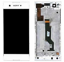 Дисплей Sony Xperia XA1 с тачскрином и рамкой, White