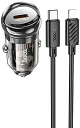 Автомобільний зарядний пристрій Hoco Z53 30w PD/QC USB-C/USB-A ports car charger + USB-C to Lightning cable black - фото Автомобільний зарядний пристрій Hoco Z53 30w PD/QC USB-C/USB-A ports car charger + USB-C to Lightning cable black