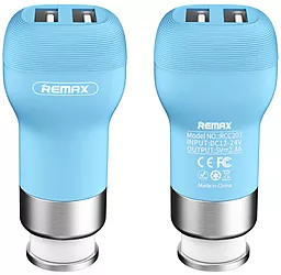 Автомобільний зарядний пристрій Remax RCC207 2.4a 2xUSB-A ports car charger Blue (RCC207)