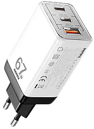 Сетевое зарядное устройство Remax RP-U159PRO Figen 67w GaN PD 2xUSB-C/USB-A ports car charrger black/white - фото Сетевое зарядное устройство Remax RP-U159PRO Figen 67w GaN PD 2xUSB-C/USB-A ports car charrger black/white