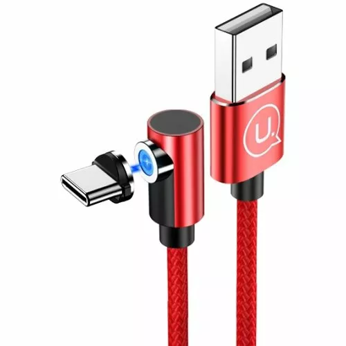 Кабель Usams U54 Right-Angle Magnetic USB-A - Type-C 10w 1м cable Red - фото 1