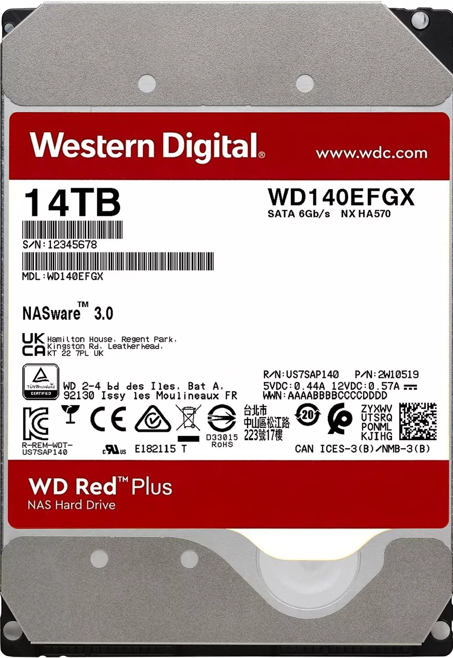 Жесткий диск WD Red Plus 14 TB (WD140EFGX) 3.5" - фото 1