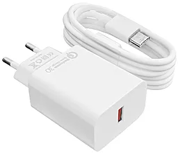 Мережевий зарядний пристрій з швидкою зарядкою Logicpower АС-009 USB Type-C Cable 2м White (LP9467)