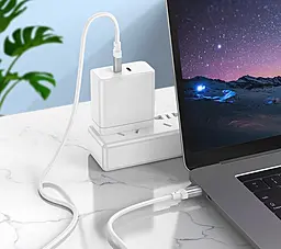 Кабель Borofone BX108 Start USB Type-C - Type-C 60w 3a 1м PD cable Gold - миниатюра 4