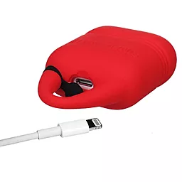 Силіконовий чохол Kindon i-Smile для Apple Airpods IPH1430 Red (702347) - мініатюра 3