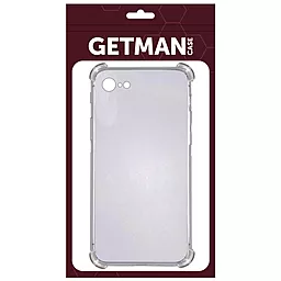 Чехол GETMAN TPU Ease logo усиленные углы для Apple iPhone 7, iPhone 8, iPhone SE (2020) (4.7") Серый (прозрачный) - миниатюра 2