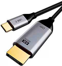 Відеокабель CABLETIME USB Type-C - DisplayPort v1.2 4k 60hz 1.8m black (CA913305)
