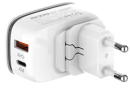 Зарядное устройство с ночником LDNio A2425C 20w PD USB-C/USB-A ports charger + USB-C to Lightning сable white - миниатюра 4