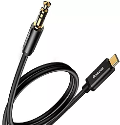 Аудіо кабель Baseus M01 Yiven AUX mini Jack 3.5 - USB Type-C M/M Cable 1.2 м black (CAM01-01) - мініатюра 2