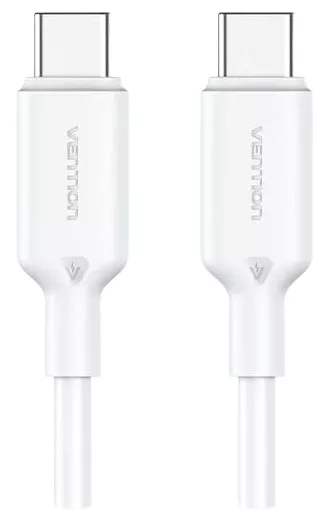 Кабель Vention USB Type-C - Type-C 60w 3a 1м PD cable White (TRCWF) - фото 2