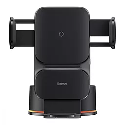 Автодержатель с беспроводной зарядкой Baseus Wisdom Auto Alignment (suction base) Black - фото Автодержатель с беспроводной зарядкой Baseus Wisdom Auto Alignment (suction base) Black