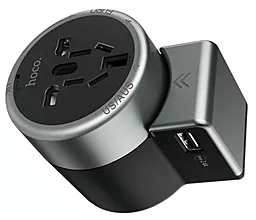 Сетевое зарядное устройство Hoco AC4 2.4a 2xUSB-A ports universal charger black - фото Сетевое зарядное устройство Hoco AC4 2.4a 2xUSB-A ports universal charger black