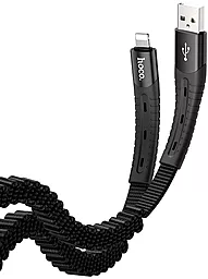 Кабель USB Hoco U78 Cotton Treasure Elastic Lightning Cable Black - миниатюра 3