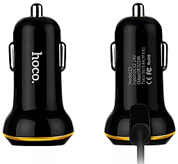 Автомобільний зарядний пристрій Hoco Z5 1USB 2.4A + Combo-3 Cable Black
