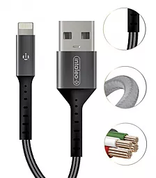 Кабель Intaleo CB0 USB-A - Lightning 12w 2.4a 0.2м cable Black/Grey (1283126495618) - миниатюра 3 Кабель Intaleo CB0 USB-A - Lightning 12w 2.4a 0.2м cable Black/Grey (1283126495618) - миниатюра 3