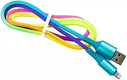 Кабель Dengos USB-A - Lightning 12w 2.4a 1м cable Rainbow (NTK-L-SET-RAINBOW) - фото Кабель Dengos USB-A - Lightning 12w 2.4a 1м cable Rainbow (NTK-L-SET-RAINBOW)