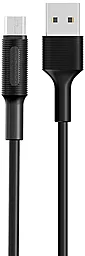 Кабель Borofone BX1 EzSync USB-A - micro USB12w 2.4a 1м cable Black - фото Кабель Borofone BX1 EzSync USB-A - micro USB12w 2.4a 1м cable Black
