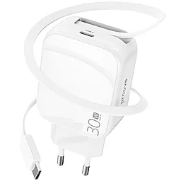 Сетевое зарядное устройство Proove Fixtape 30w GaN PD USB-C fast charer + Type-C cable white (WCFP30010202) - фото Сетевое зарядное устройство Proove Fixtape 30w GaN PD USB-C fast charer + Type-C cable white (WCFP30010202)