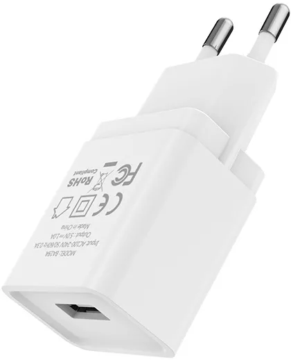 Сетевое зарядное устройство Borofone BA19A Nimble 1a home charger white - фото 2