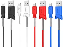 Кабель Hoco X24 Pisces Charged USB-A - Lightning 12w 2.4a 1м cable Black - миниатюра 2