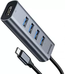 Мультипортовый USB Type-C хаб Baseus Enjoy USB-C 4 USB3.0 + HDMI (CAHUB-N0G) - миниатюра 3