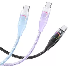 Кабель USB PD Usams SJ640 Colorful Light XM Series 100w 5a 1.2m USB Type-C - Type-C cable black - миниатюра 2
