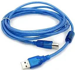 Кабель (шлейф) Ritar USB 2.0 AM/BM 10м с ферритовым фильтром синий (YT-AM / BM-10TBL) - фото Кабель (шлейф) Ritar USB 2.0 AM/BM 10м с ферритовым фильтром синий (YT-AM / BM-10TBL)