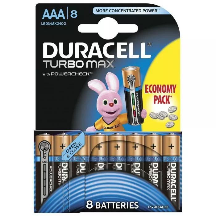 Батарейки Duracell AAA / LR03 MX2400 TURBO 8шт 1.5 V - фото 1