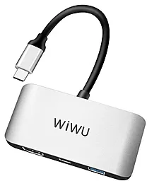 USB Type-C хаб WIWU 3-in-1 grey - фото USB Type-C хаб WIWU 3-in-1 grey