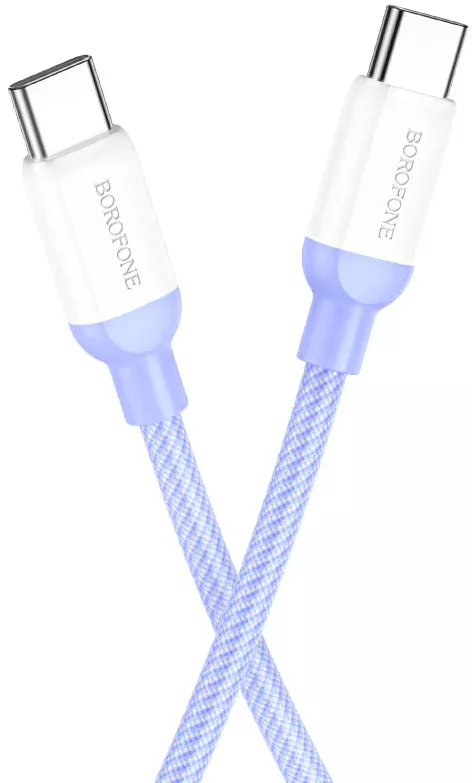 Кабель Borofone BX68 USB Type-C - Type-C 100w 5a 2м PD cable Blue - фото 3