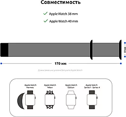 Ремінець ArmorStandart Nylon Band для Apple Watch 38mm/40mm/41mm Olive (ARM57851) - мініатюра 4