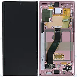 Дисплей Samsung Galaxy Note 10 N970 з тачскріном і рамкою, сервісний оригінал, Pink