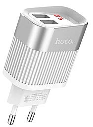 Сетевое зарядное устройство Hoco C40A 2.4a 2xUSB-A ports charger white - фото Сетевое зарядное устройство Hoco C40A 2.4a 2xUSB-A ports charger white