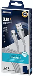 Кабель Jellico A17 USB-A - micro USB 15w 3.1a 1м cable Gray - мініатюра 3 Кабель Jellico A17 USB-A - micro USB 15w 3.1a 1м cable Gray - мініатюра 3