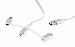 Кабель USB Cablexpert 3-in-1 USB to Type-C/Lightning/micro USB Cable white (CC-USB2-AMLM32-1M-W)