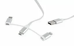 Універсальний кабель Cablexpert 3-in-1 USB-A to Type-C/Lightning/micro USB 15w 3a 1м сable White (CC-USB2-AMLM32-1M-W) - фото Універсальний кабель Cablexpert 3-in-1 USB-A to Type-C/Lightning/micro USB 15w 3a 1м сable White (CC-USB2-AMLM32-1M-W)